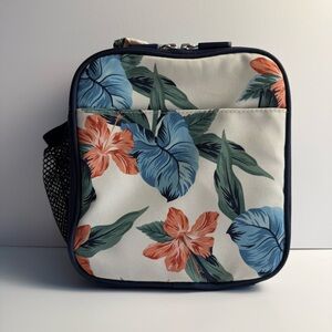 Pottery Barn Teen Roxy Sun Soaked Floral Hard Sided Zip Around Lunchbox EUC